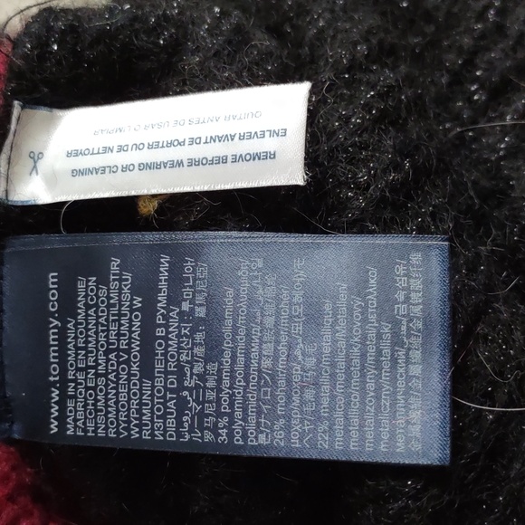 Tommy Icons XS Mohair Blend Italian Yarn Talila Metallic Flag Jumper Sweater - Picture 11 of 12